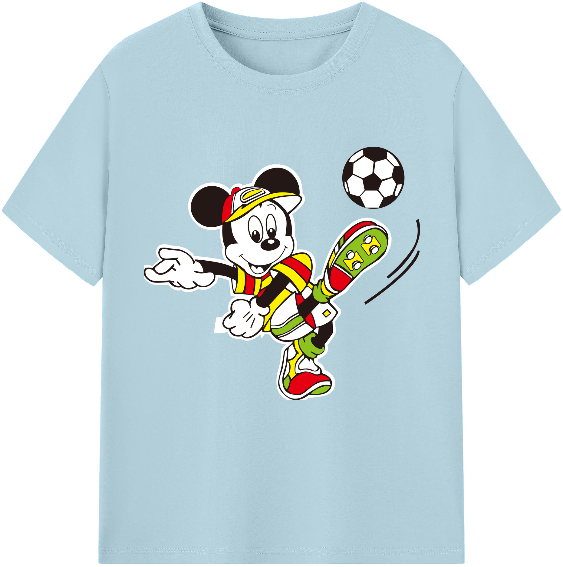 （画像用） ミッキーマウス Mickey Mouse 綿100％半袖Tシャツ（フロントプリント）
